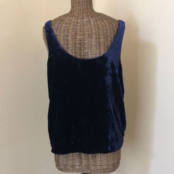 J. Crew Velvet Tank Top - Navy - 4 - Picture 2 of 10